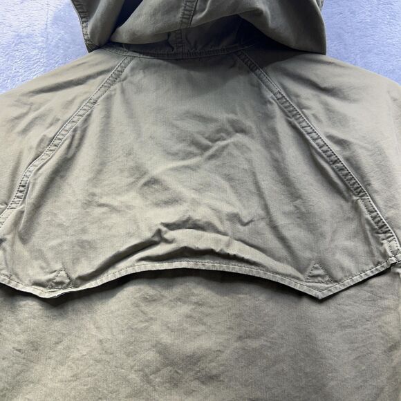 Polo Ralph Lauren Jacket Mens Small Green Hooded Cotton Nylon Zip Vent Field - Picture 13 of 14